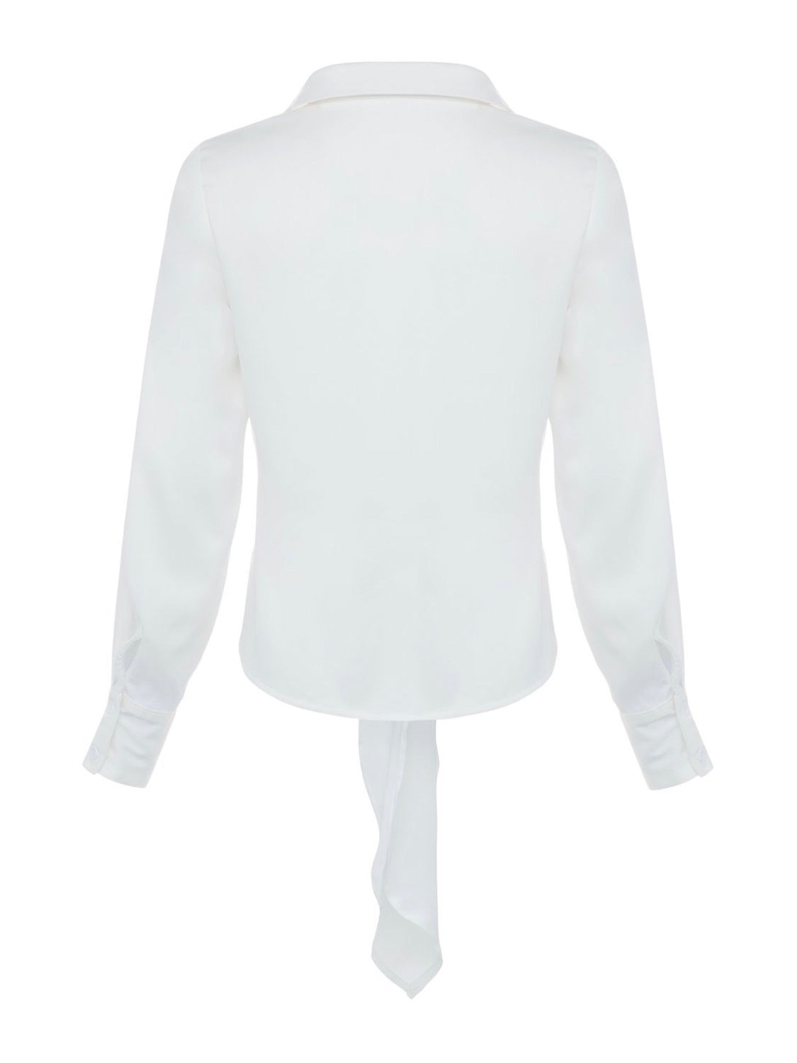 White plunge knot detail hotsell shirt dress